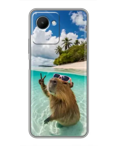 Чехол для Realme C30s с картинкой «Капибара на море» Чехол для Realme C30s с картинкой «Капибара на море»