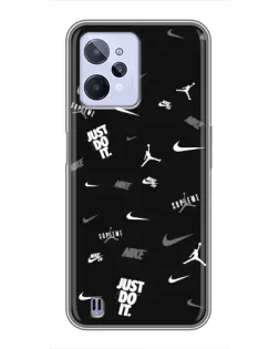 Чохол для Realme C31 з картинкою «Nike Black Pattern»