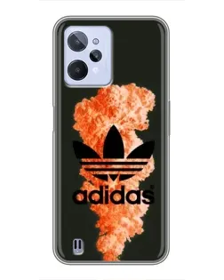 Чехол для Realme C31 с картинкой «Оранжевый дым Adidas»