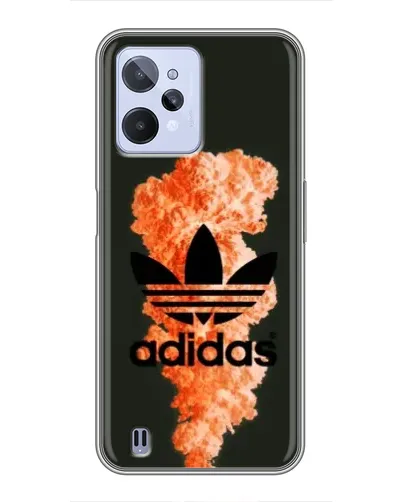 Чехол для Realme C31 с картинкой «Оранжевый дым Adidas»