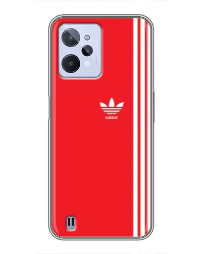 Чехол для Realme C31 с картинкой «Красный минимализм Adidas»