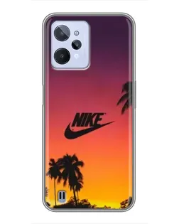 Чехол для Realme C31 с картинкой «Nike на закате солнца»