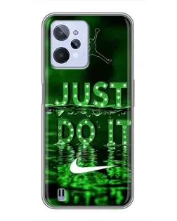 Чехол для Realme C31 с картинкой «Зеленый неоновый Nike»