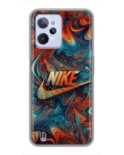 Чехол для Realme C31 с картинкой «Nike в абстракции»