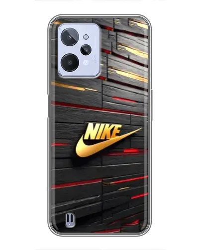 Чехол для Realme C31 с картинкой «Золотой Nike на металле» Чехол для Realme C31 с картинкой «Золотой Nike на металле»