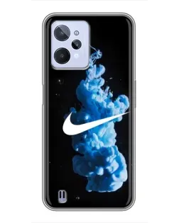 Чехол для Realme C31 с картинкой «Nike и синий дым»