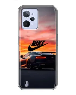 Чехол для Realme C31 с картинкой «Nike и суперкар»