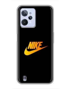 Чехол для Realme C31 с картинкой «Золотой логотип Nike»