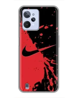 Чохол для Realme C31 з картинкою «Червоні бризки Nike»