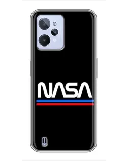 Чехол для Realme C31 с картинкой «NASA — классика Red Blue»