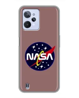 Чехол для Realme C31 с картинкой «NASA — ретро космос»