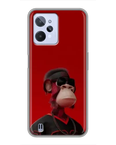 Чехол для Realme C31 с картинкой «Bored Ape в красном»