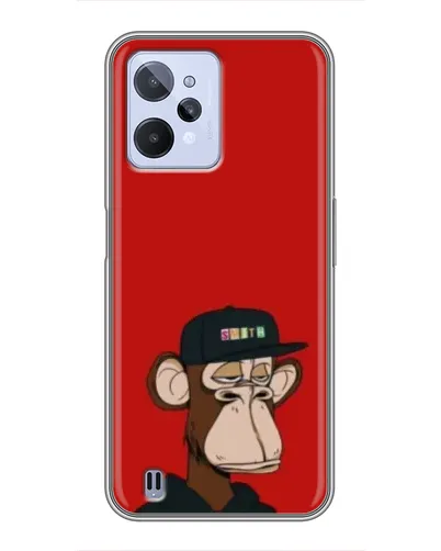 Чехол для Realme C31 с картинкой «Bored Ape — красный фон»