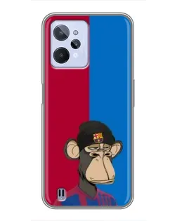 Чехол для Realme C31 с картинкой «Bored Ape — фанат Барсы»