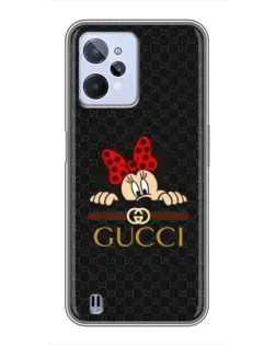 Чохол для Realme C31 з картинкою «Мінні Маус Gucci — чорний»