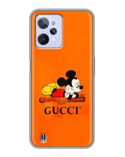 Чохол для Realme C31 з картинкою «Міккі Маус Gucci — помаранч»