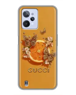 Чохол для Realme C31 з картинкою «Gucci — золоті метелики»