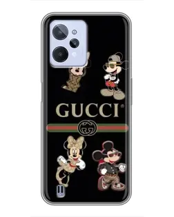 Чохол для Realme C31 з картинкою «Gucci — герої Disney та монограма»