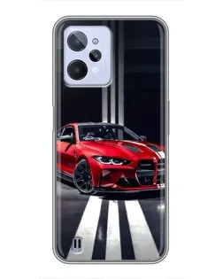 Чохол для Realme C31 з картинкою «Червона BMW на дорозі»