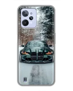 Чохол для Realme C31 з картинкою «BMW у зимовому лісі»