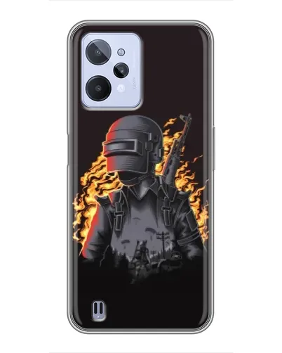 Чехол для Realme C31 с картинкой «PUBG — огненный силуэт» Чехол для Realme C31 с картинкой «PUBG — огненный силуэт»