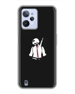 Чехол для Realme C31 с картинкой «PUBG — силуэт воина»