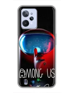 Чохол для Realme C31 з картинкою «Червоний імпостер — макро»