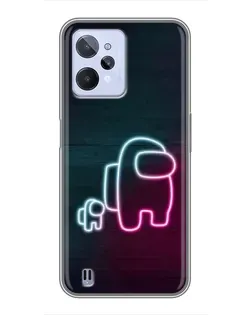 Чохол для Realme C31 з картинкою «Among Us неон-арт»