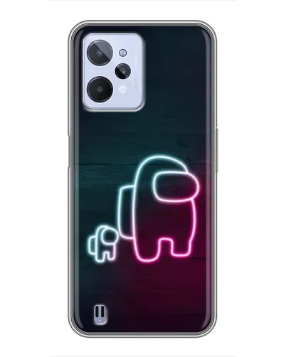 Чохол для Realme C31 з картинкою «Among Us неон-арт»