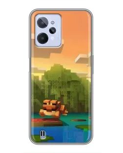 Чохол для Realme C31 з картинкою «Майнкрафт захід сонця»