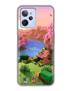 Чохол для Realme C31 з картинкою «Рожеве дерево Minecraft»