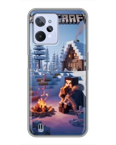 Чохол для Realme C31 з картинкою «Зимовий Minecraft»