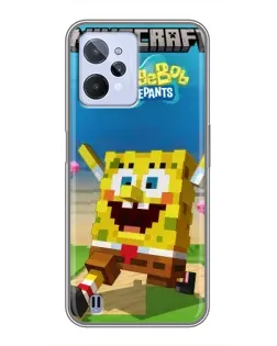 Чохол для Realme C31 з картинкою «Губка Боб Minecraft»