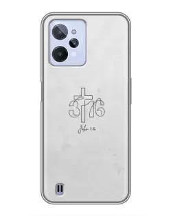 Чехол для Realme C31 с картинкой «Иоанна 3:16 Крест»
