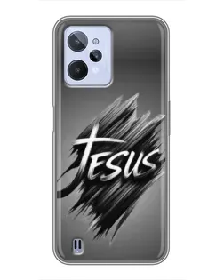 Чехол для Realme C31 с картинкой «Надпись Jesus Graffiti»
