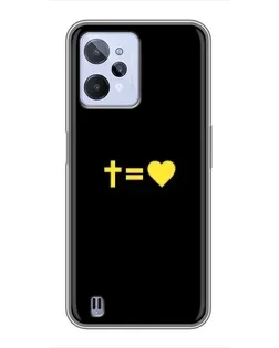 Чехол для Realme C31 с картинкой «Сердце и Крест»