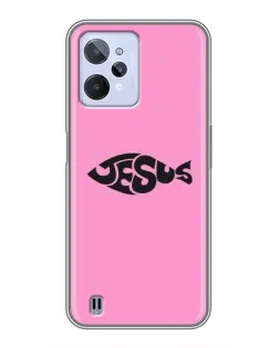 Чехол для Realme C31 с картинкой «Розовый символ  Jesus»