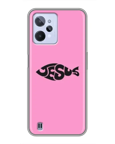 Чехол для Realme C31 с картинкой «Розовый символ Jesus» Чехол для Realme C31 с картинкой «Розовый символ Jesus»