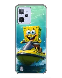 Чохол для Realme C31 з картинкою «Спанч Боб на гідроциклі»