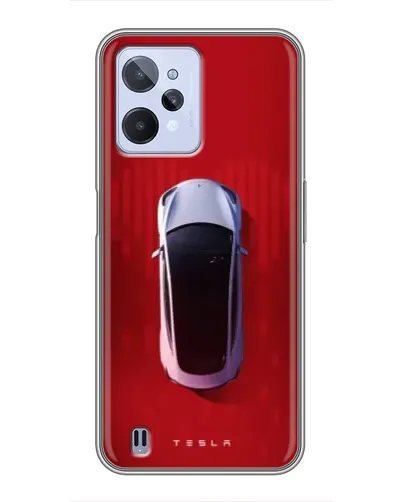 Чехол для Realme C31 с картинкой «Tesla Top View»