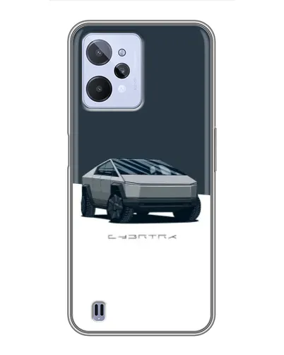 Чехол для Realme C31 с картинкой «Серебристый Cybertruck Tesla»