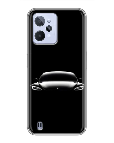 Чехол для Realme C31 с картинкой «Фары Tesla Night»