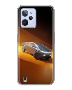 Чехол для Realme C31 с картинкой «Cybertruck в пустыне»