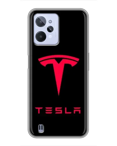 Чехол для Realme C31 с картинкой «Tesla Red Logo»