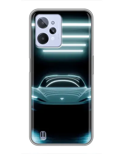 Чехол для Realme C31 с картинкой «Tesla в неоне»