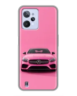 Чехол для Realme C31 с картинкой «Розовый Mercedes AMG»