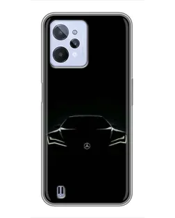 Чехол для Realme C31 с картинкой «Mercedes — силуэт авто»