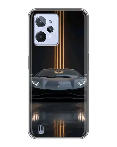 Чехол для Realme C31 с картинкой «Lamborghini золотые линии»
