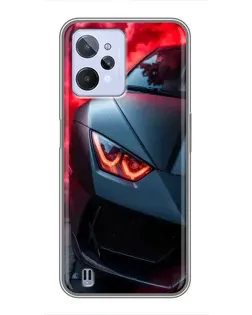 Чехол для Realme C31 с картинкой «Lamborghini красное сияние»