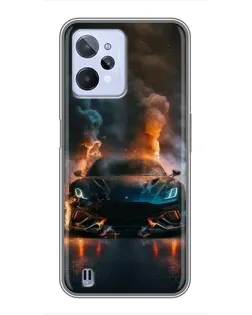 Чехол для Realme C31 с картинкой «Lamborghini дымная эстетика»
